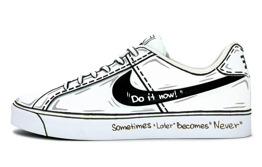 Nike Nike Court Royale Slip Resistant Lightweight Non slip Lightweight Low top Skateboard Shoes Unisex White Black