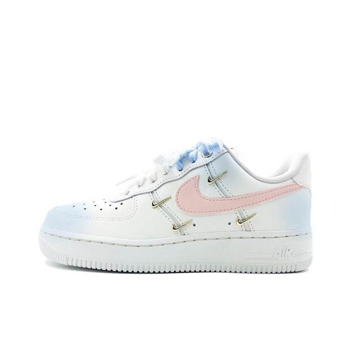 Nike Nike Air Force 1 Abrasion Resistant Low top Skateboard Shoes Women's Pink Blue