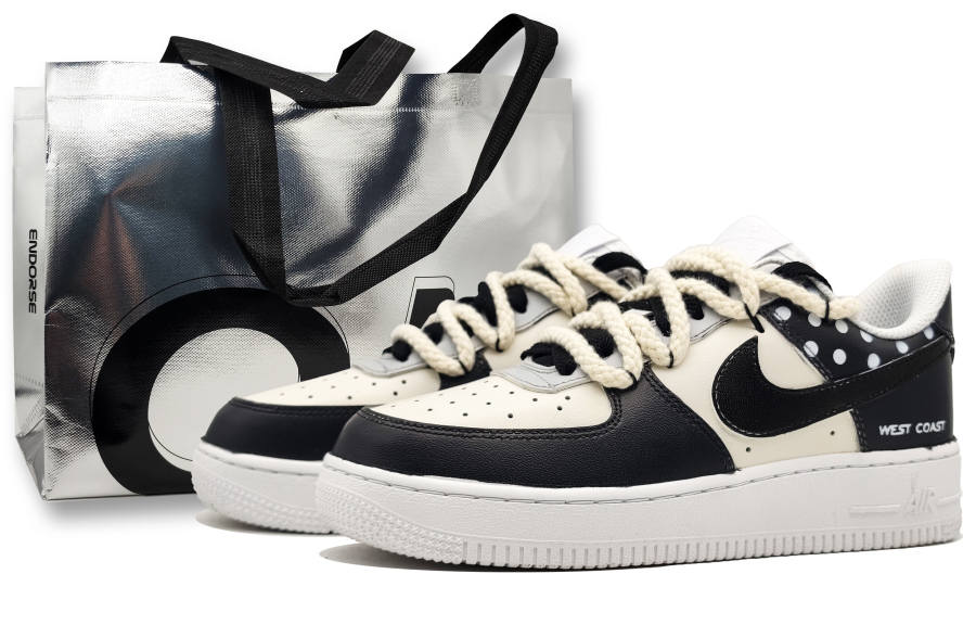 Nike Nike Air Force 1 Abrasion Resistant Abrasion Resistant Low top Skateboard Shoes Unisex Light Yellow Black