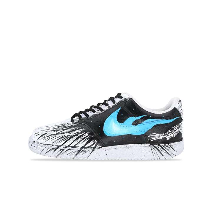 Nike Nike Court Vision 1 Dark Night Fire Coverage Low top Skateboard Shoes Men's White Black Blue