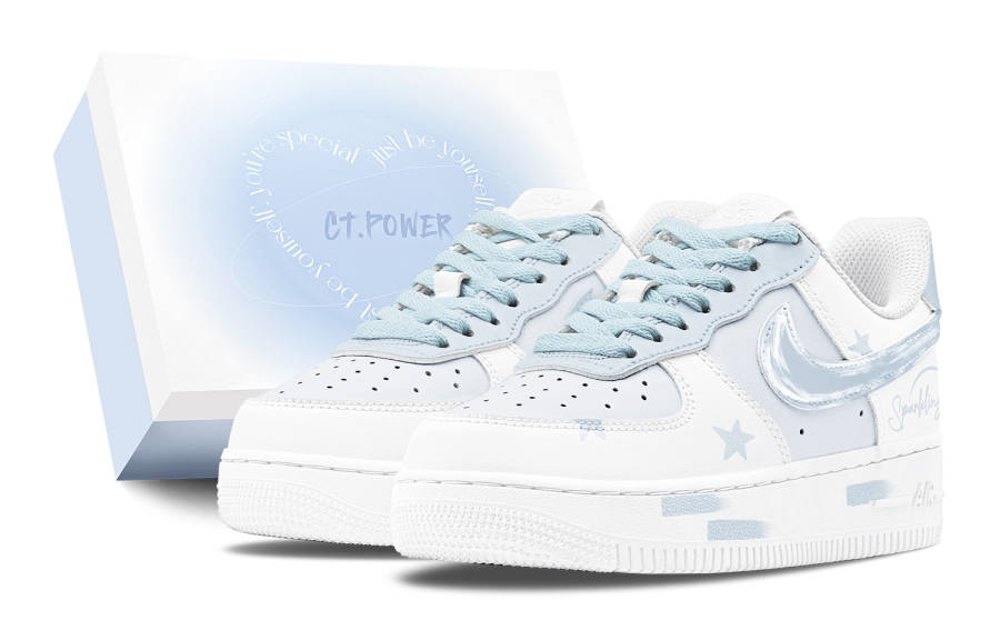 Nike Nike Air Force 1 Air Force 1 Abrasion Resistant Abrasion Resistant Low top Skateboard Shoes Women's White Blue