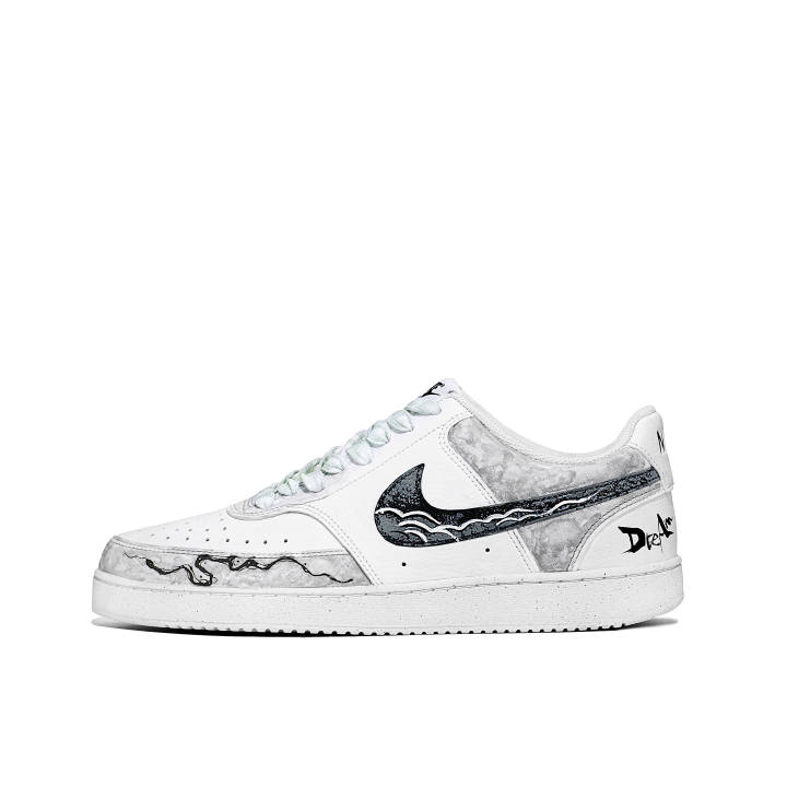 Nike Nike Court Vision 1 Slip Resistant Low top Skateboard Shoes Men's White Gray