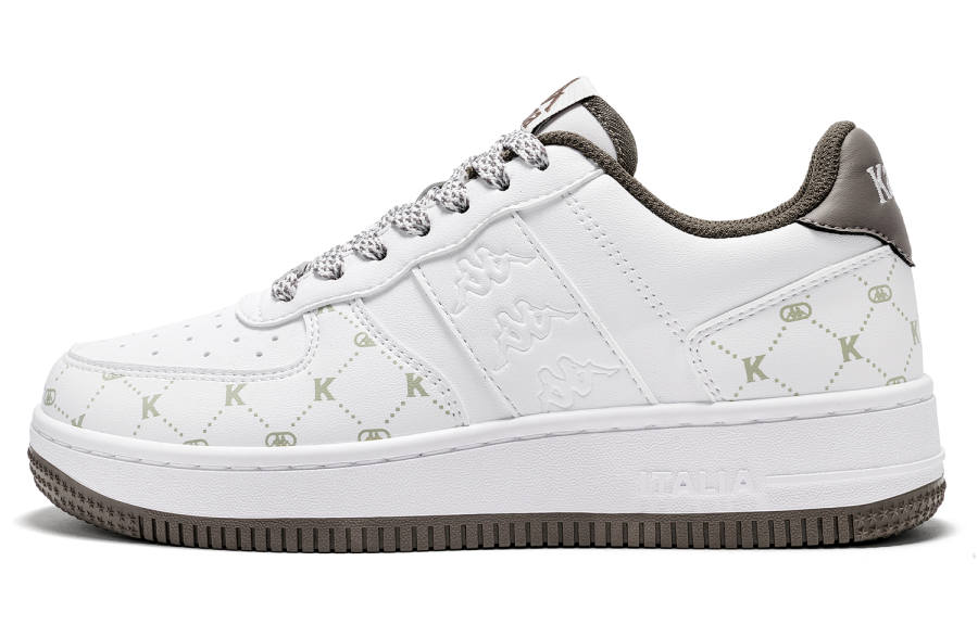 Kappa Back to Back Slip Resistant Abrasion Resistant Low top Skateboard Shoes Women's White Brown