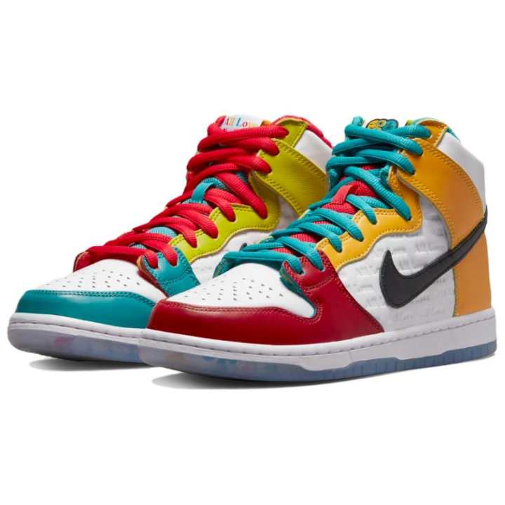 Nike Nike x FroSkate Dunk SB Pro Qs All Love,No Hate Mismatched High top Skateboard Shoes Unisex Black White