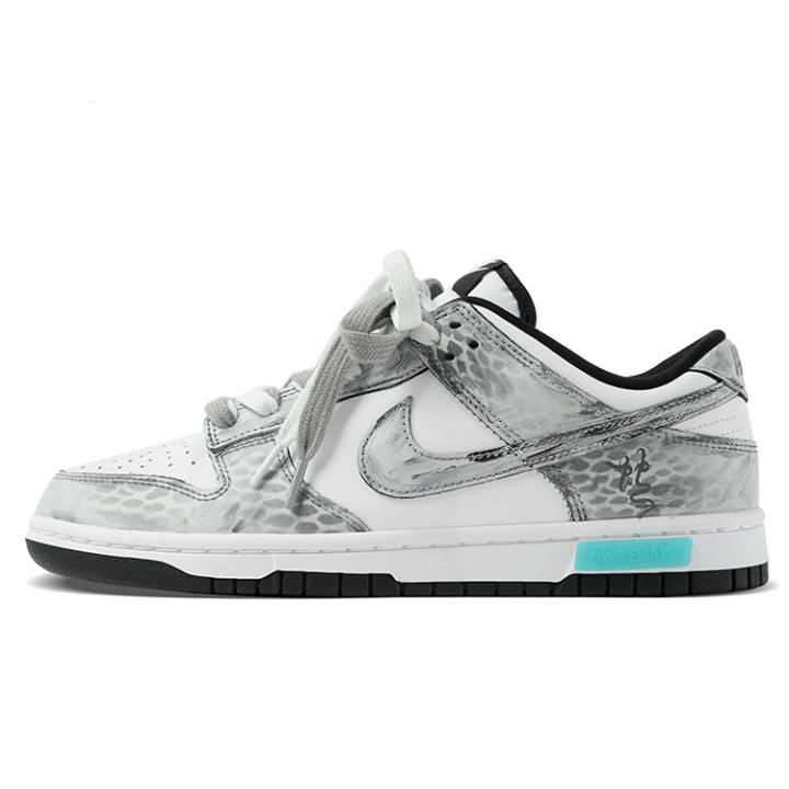 Nike Nike Dunk Abrasion Resistant Low top Skateboard Shoes Men's Gray White