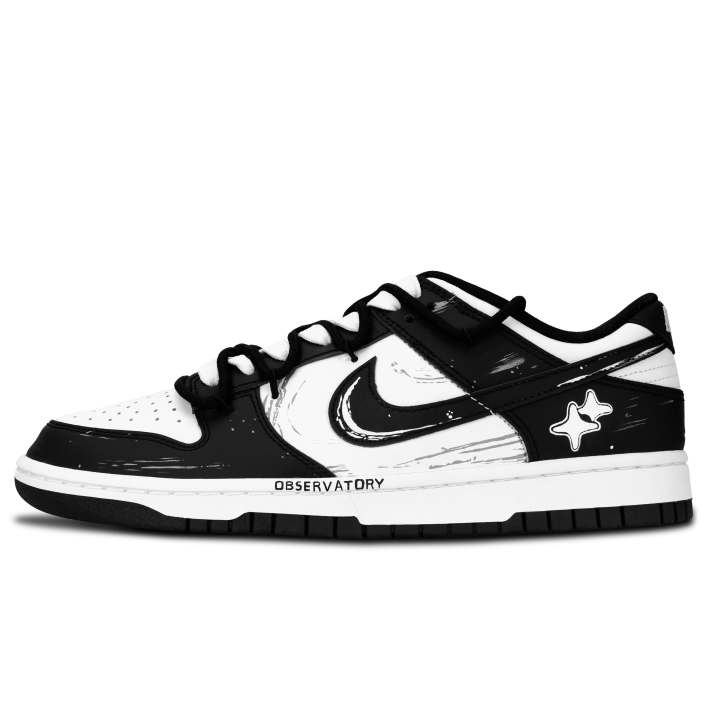 Nike Nike Dunk Black White, Racing Through The Wind Low top Skateboard Shoes Unisex Black