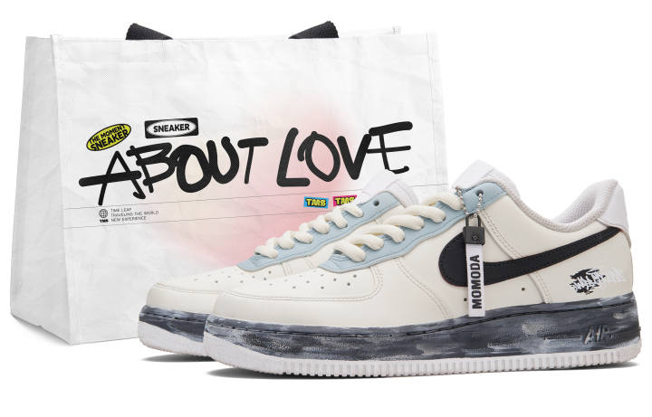 Nike Nike Air Force 1 Vintage Malfunction Low top Skateboard Shoes Unisex White Black