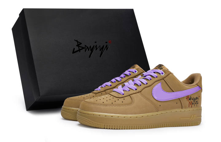 Nike Nike Air Force 1 Low 811 Manufacturing Slip Resistant Low top Skateboard Shoes Unisex Wheat Purple