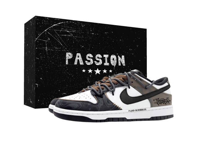Nike Nike Dunk Cloud Overwhelm Ink Brocade Low top Skateboard Shoes Unisex Black White Gray