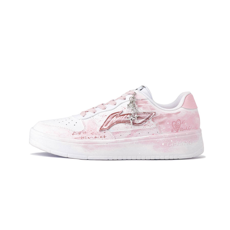 Li-Ning Li Ning Floating Boat Abrasion Resistant Coverage Low top Skateboard Shoes Unisex Pink