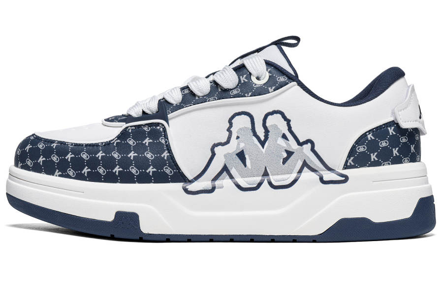 Kappa Back to Back Low top Skateboard Shoes Unisex White Blue