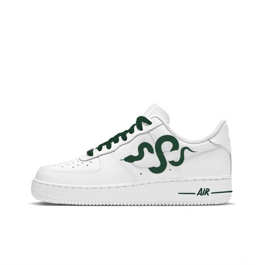 Nike Nike Air Force 1 Abrasion Resistant Abrasion Resistant Low top Skateboard Shoes Unisex White Green