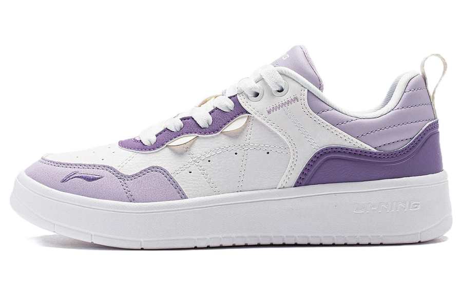 Li-Ning Li Ning Xingchu Abrasion Resistant Low top Skateboard Shoes Women's White Purple
