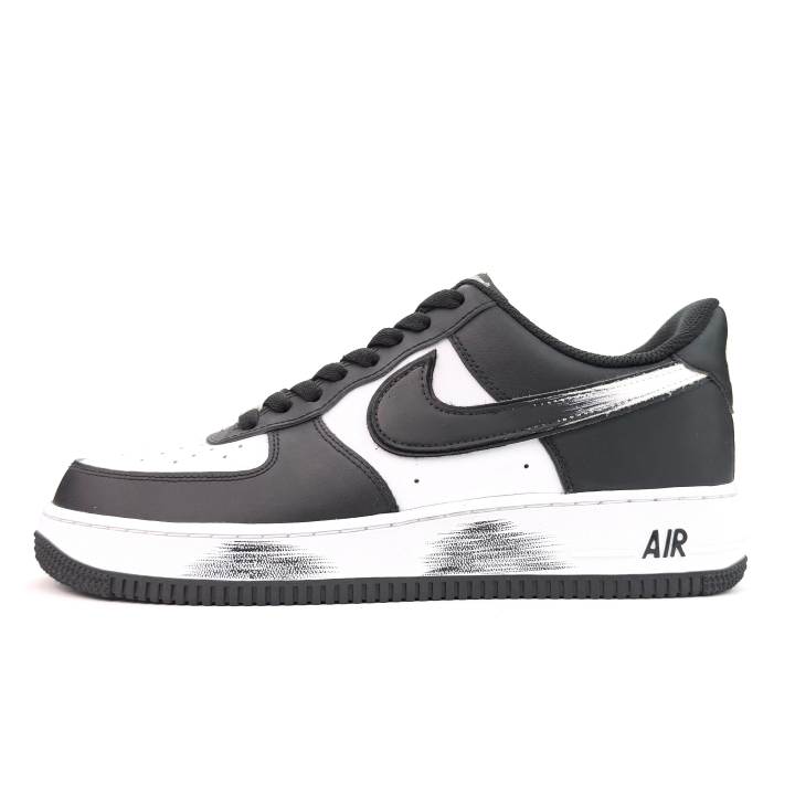 Nike Nike Air Force 1 Cool Black Knight Cushioning, Wear Resistant Low top Skateboard Shoes Unisex Black White