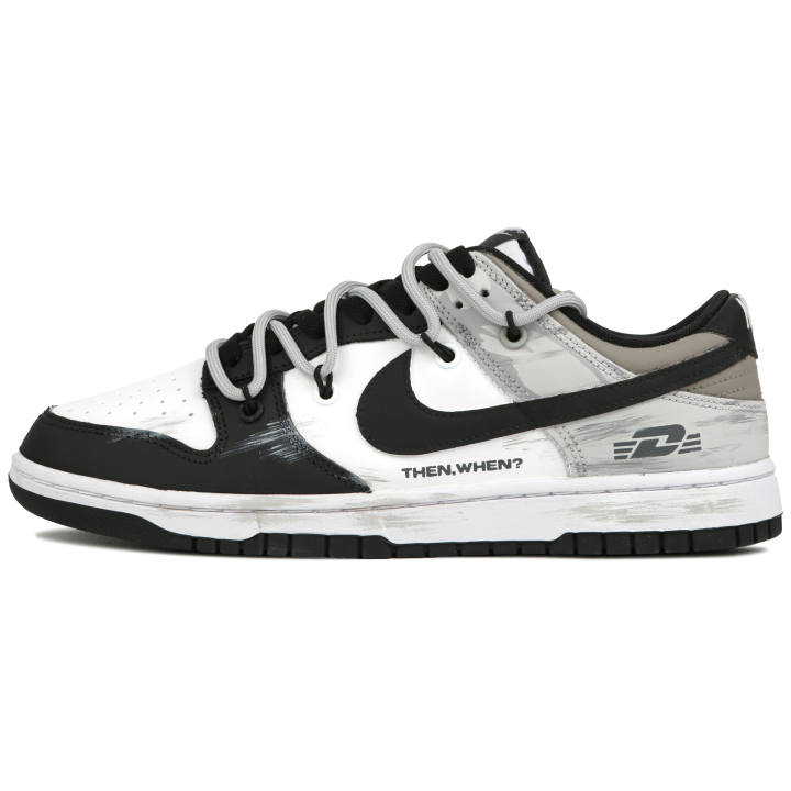 Nike Nike Dunk Panda Abrasion Resistant Low top Skateboard Shoes Unisex Black White Gray