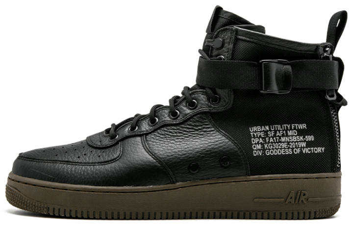 Nike Nike Sf Air Force 1 Mid Black Dark Hazel