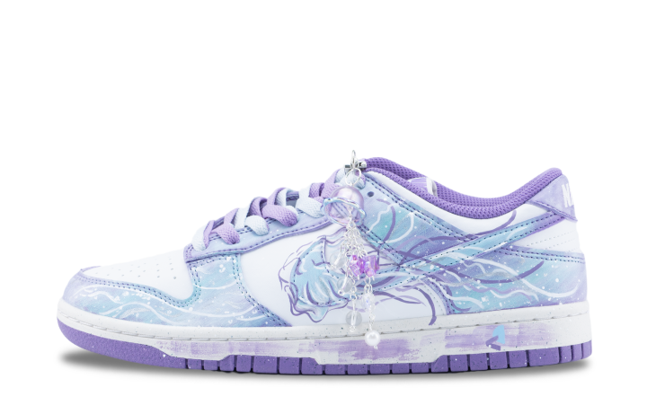 Nike Nike Dunk Summer Night Dream Slip Resistant Abrasion Resistant Low top Skateboard Shoes Unisex White Purple