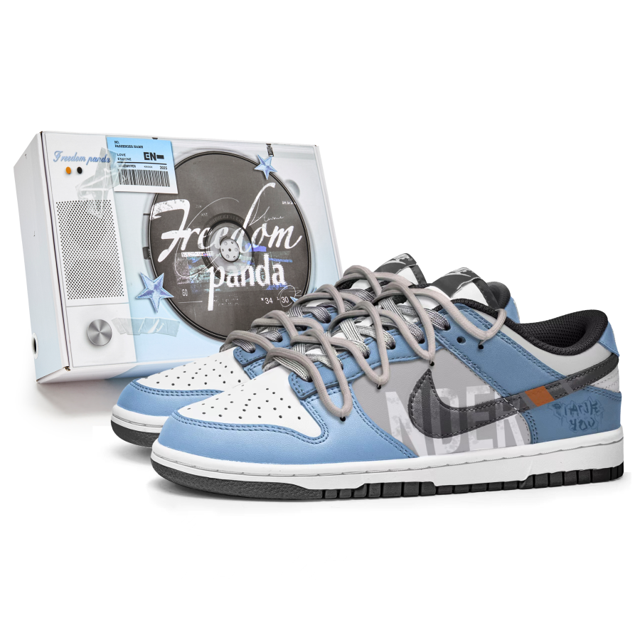 Nike Nike Dunk Slip Resistant Abrasion Resistant Low top Skateboard Shoes Unisex Blue White