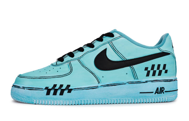 Nike Nike Air Force 1 Skateboard Shoes Unisex Low Top Black/Yellow/Blue