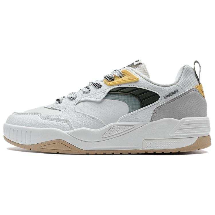 XTEP Lite Comfortable Slip Resistant Abrasion Resistant Low top Skateboard Shoes Men's White Gray Yellow