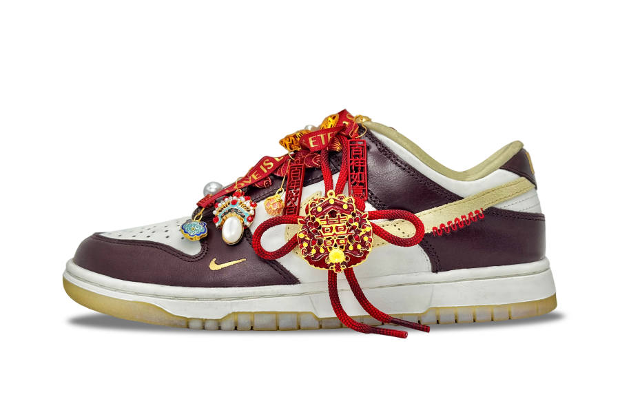 Nike Nike Dunk National Graceful Joy Abrasion Resistant Low top Skateboard Shoes Unisex Beige Gold