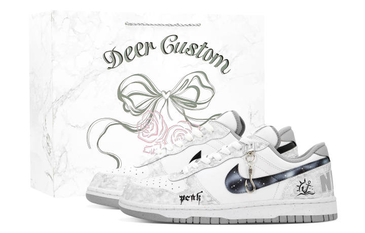 Nike Nike Big DEER Navigator Leather Abrasion Resistant Low top Skateboard Shoes Men's Black White Gray