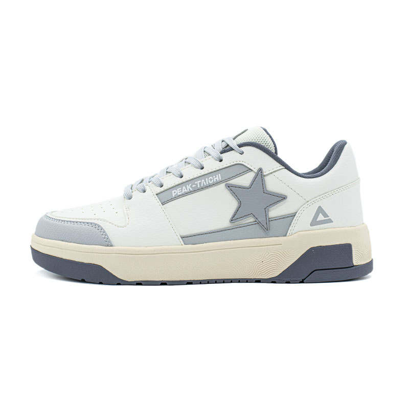 PEAK Taichi 910OG Slip Resistant Abrasion Resistant Low top Skateboard Shoes Men's White Gray