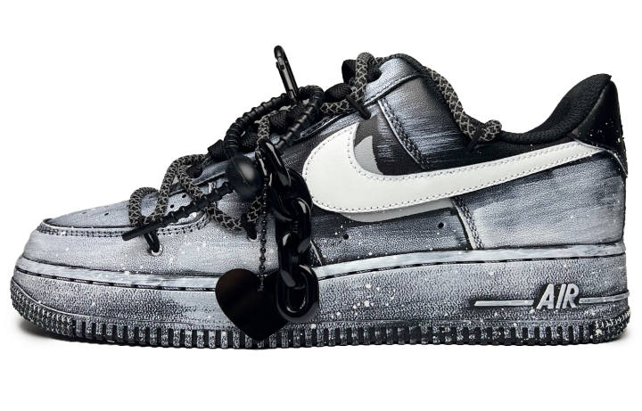Nike Nike Air Force 1 Skateboard Shoes Unisex Low Top Black/White/Gray