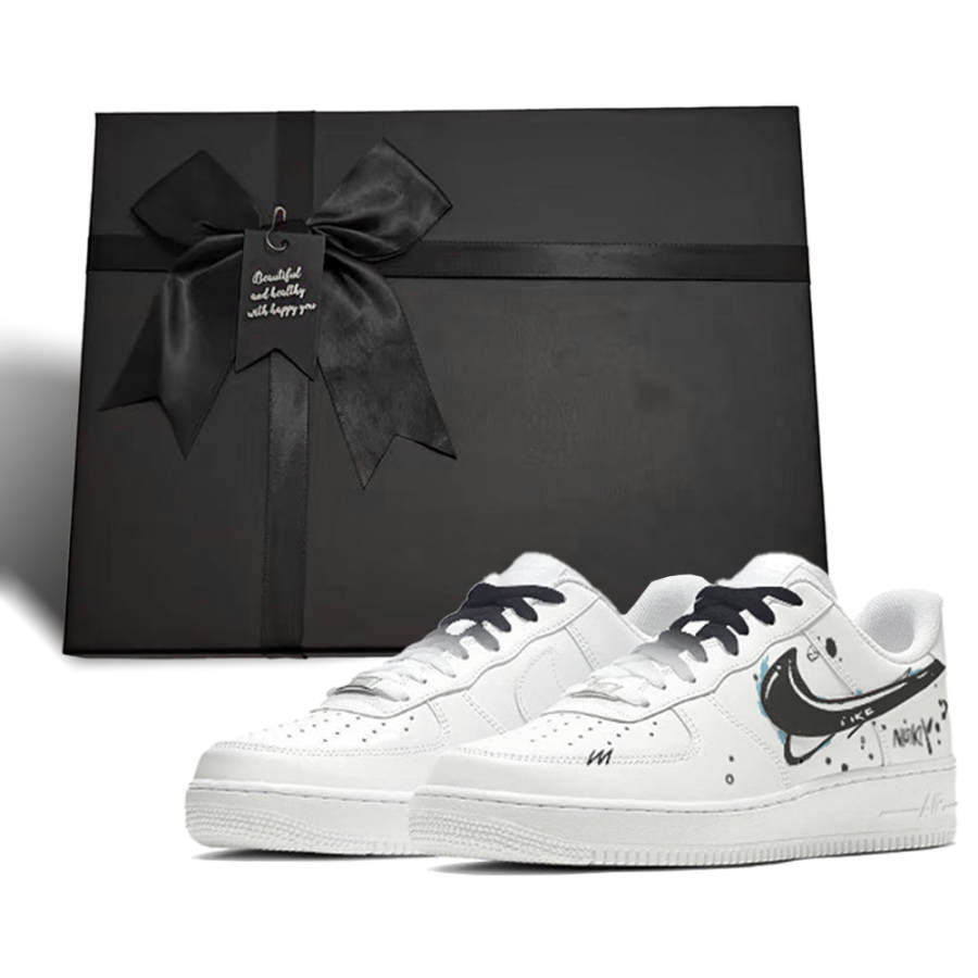 Nike Nike Air Force 1 Abrasion Resistant Low top Skateboard Shoes Unisex Black White