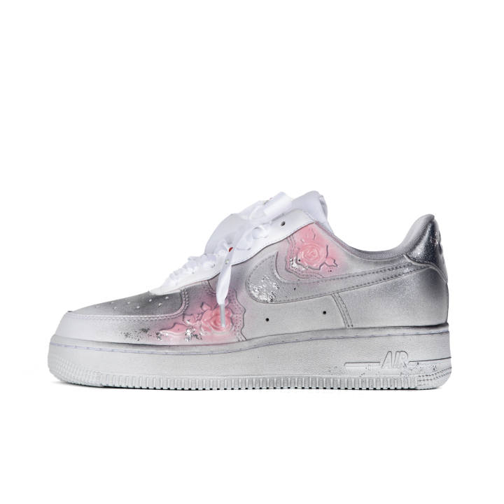 Nike Nike Air Force 1 Slip Resistant Abrasion Resistant Low top Skateboard Shoes Women's Gray Pink