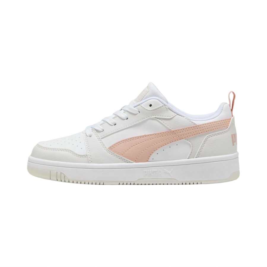 PUMA Rebound V6 Abrasion Resistant Lightweight Low top Skateboard Shoes Unisex White