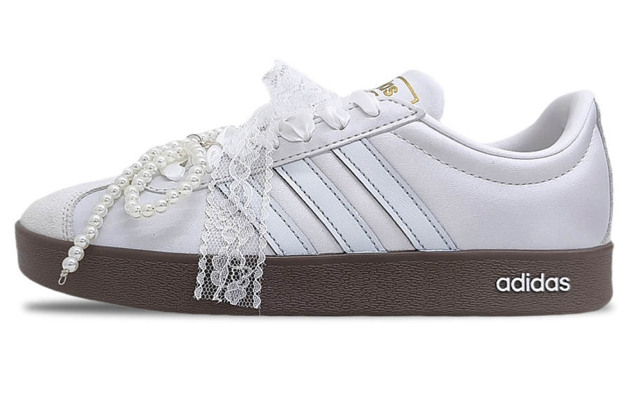 Adidas Neo VL Court 2.0 Lightweight Breathable Lightweight And Breathable Low top Skateboard Shoes Women's White