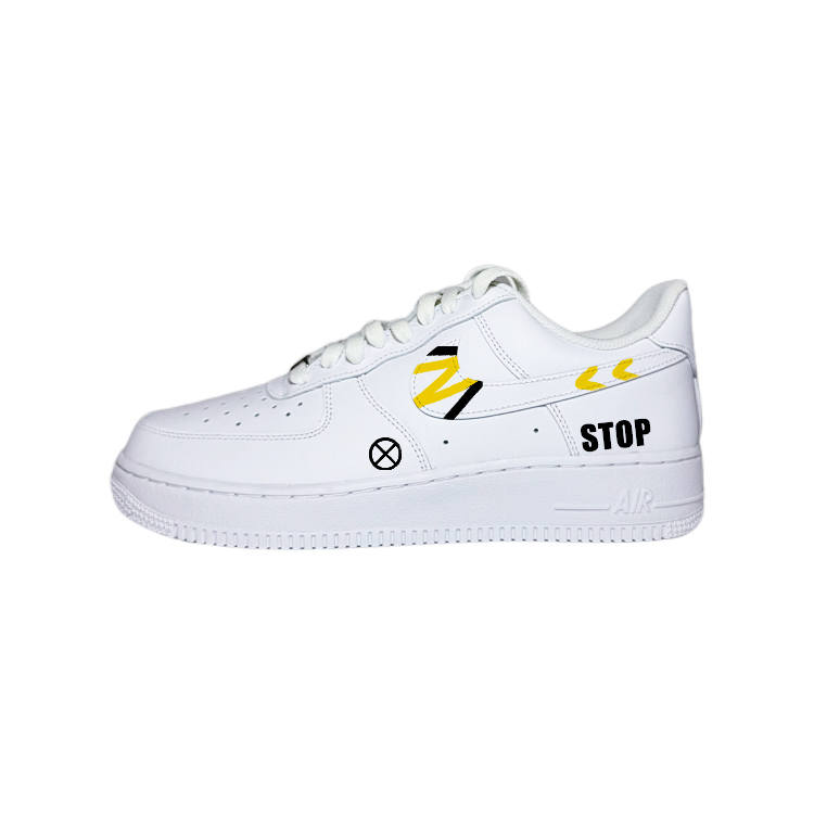 Nike Nike Air Force 1 Slip Resistant Slip Resistant Low top Skateboard Shoes Women's White Yellow Black