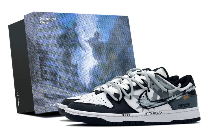 Nike Nike Dunk Abrasion Resistant Low top Skateboard Shoes Unisex Black White Gray