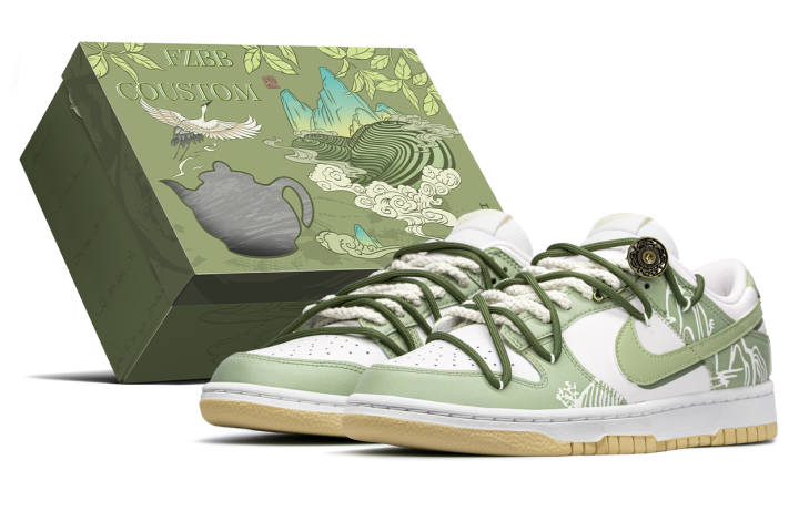 Nike Nike Dunk Low top Skateboard Shoes Men's Beige Green