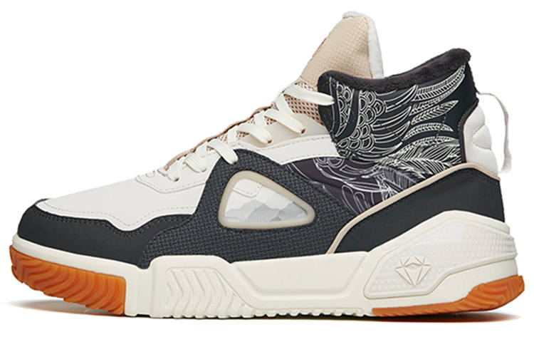 Anta Synthetic Leather Fleece lined Thermal, Slip Resistant, And Abrasion Resistant Coverage High top Skateboard Shoes