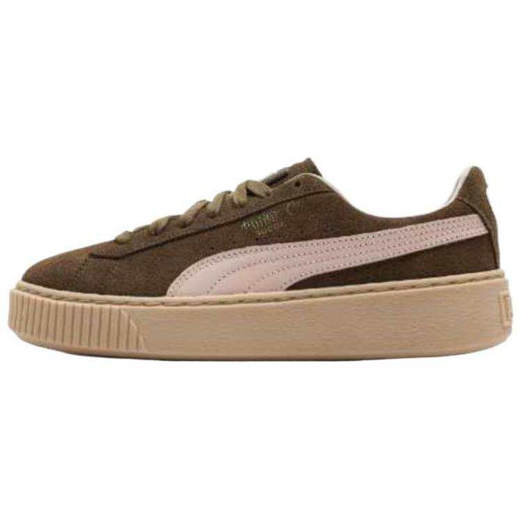 PUMA Suede Platform Low top Skateboard Shoes Women's Brown