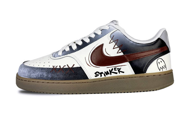 Nike Nike Court Vision Abrasion Resistant Low top Skateboard Shoes Men's Black Red