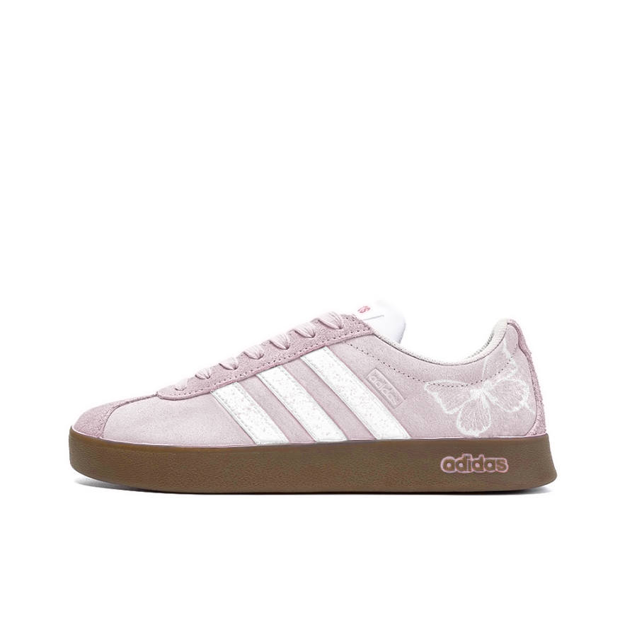 Adidas Neo Slip Resistant Abrasion Resistant Low top Skateboard Shoes Unisex Pink White