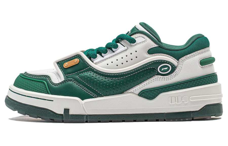 Li-Ning Li Ning 001 BTC Mega Slip Resistant Cushioning Abrasion Resistant Support Low top Skateboard Shoes Women's White Green