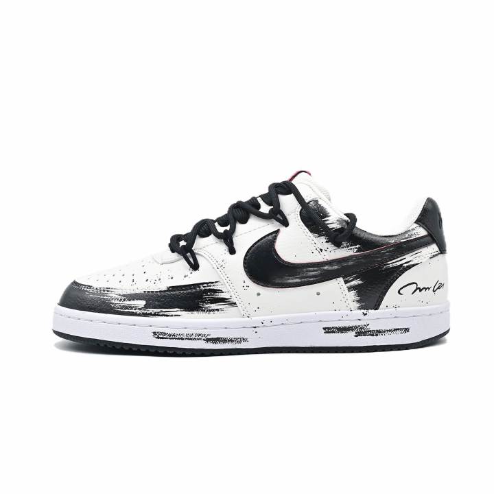 Nike Nike Court Vision 1 Whisper Castle Abrasion Resistant Low top Skateboard Shoes Men's Black White