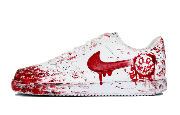 Nike Nike Court Vision 1 Slip Resistant Abrasion Resistant Low top Skateboard Shoes Men's Red White