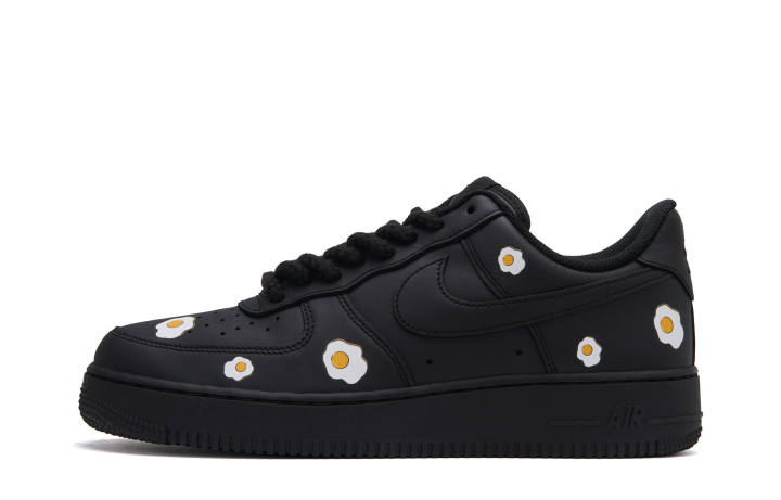 Nike Nike Air Force 1 I Arrive At 8 AM Cushioning Low top Skateboard Shoes Men's Black White Yellow