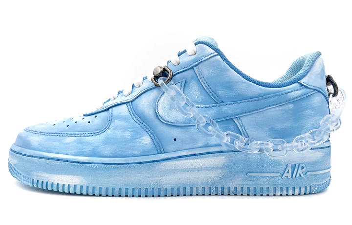 Nike Nike Air Force 1 Air Force 1 Synthetic Leather Low top Skateboard Shoes Men's Blue