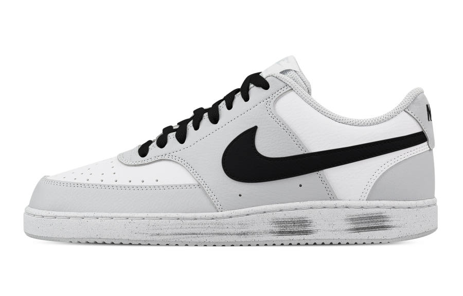 Nike Nike Court Vision Black Carton Abrasion Resistant Low top Skateboard Shoes Men's Black White Gray