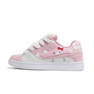 SINPERCO Slip Resistant, Abrasion Resistant, Lightweight Low top Skateboard Shoes Women's White Pink