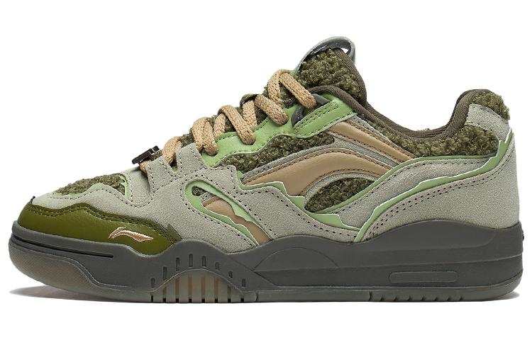 Li-Ning Li Ning Yuebai Textile, Leather Slip Resistant Cushioning Slip Resistant Cushioning Low top Skateboard Shoes Unisex