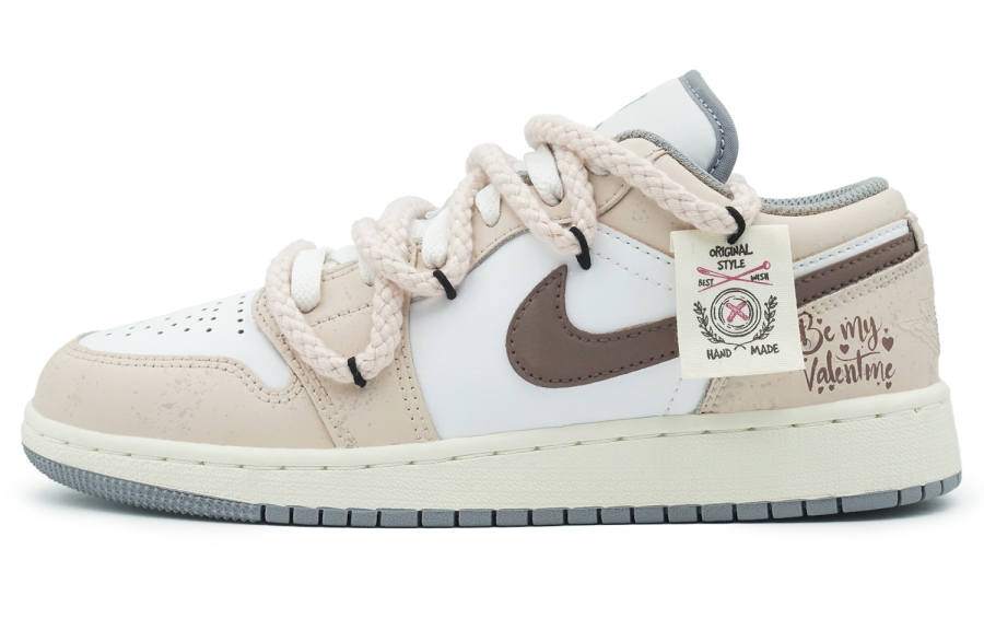 Jordan Jordan Air Jordan 1 Low top Skateboard Shoes Women's Pink White Brown