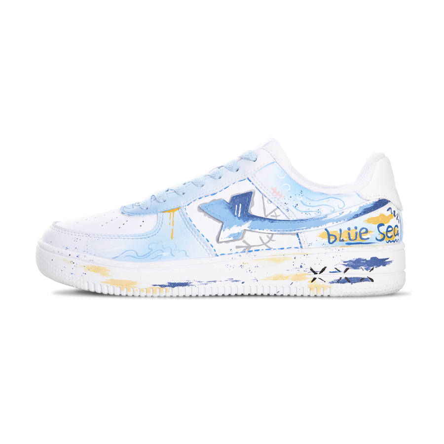 XTEP Air Force 1 Slip Resistant Abrasion Resistant Low top Skateboard Shoes Unisex Blue