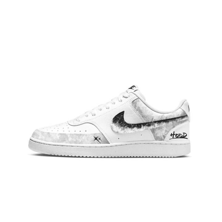 Nike Nike Court Vision 1 Mirror Flower Aqua Moon Anti Slip Wear Resistant Low Top Skateboard Shoes Unisex Light Gray
